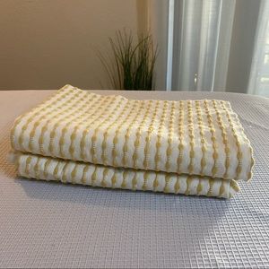 Yellow and White Decorative Pillow Sham Set